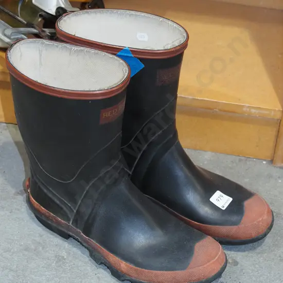 pair of size 9 red band gumboots
