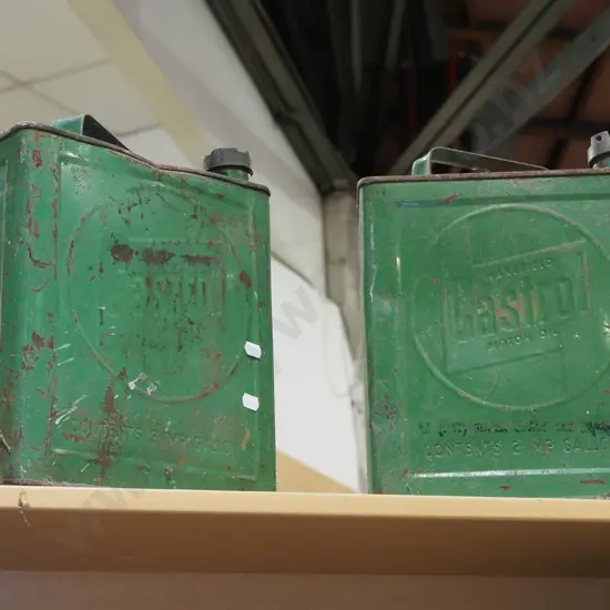 2x Castrol oil tins