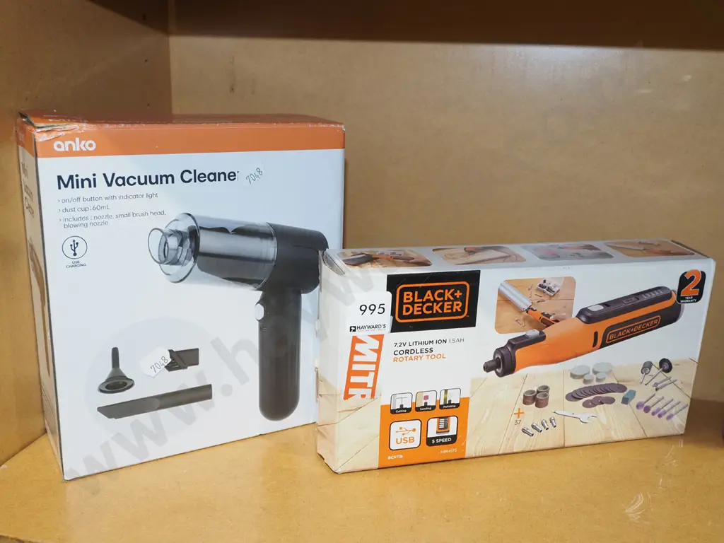 mini vacuum cleaner, Black and Decker cordless rotary tool Image 1++