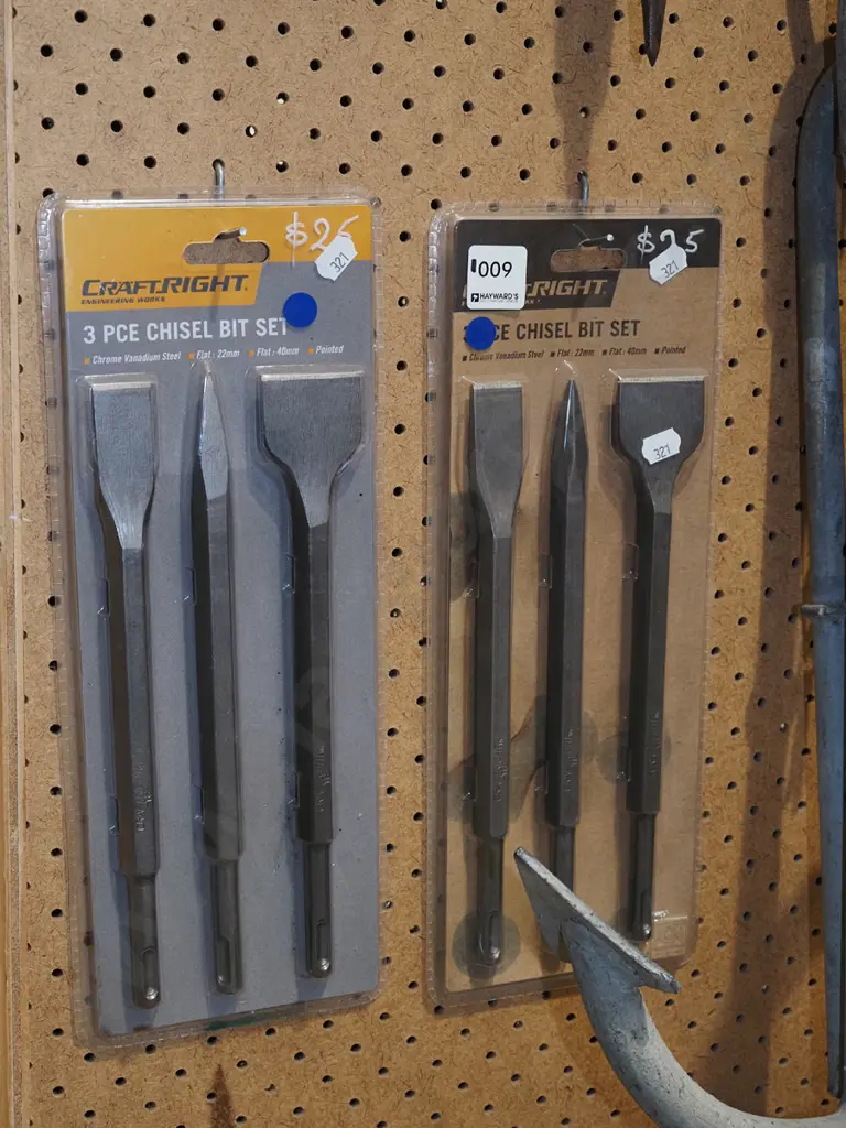 2x Craftright 3 piece chisel sets - blue dots Image 1++