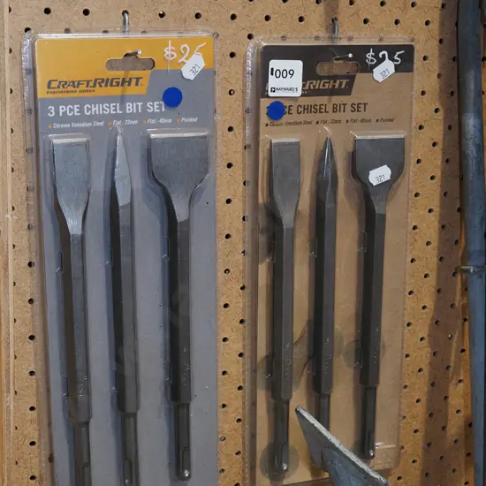 2x Craftright 3 piece chisel sets - blue dots
