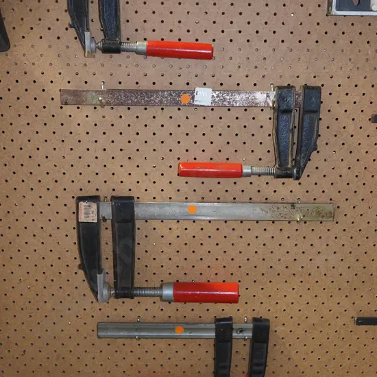 4x F clamps - orange dots
