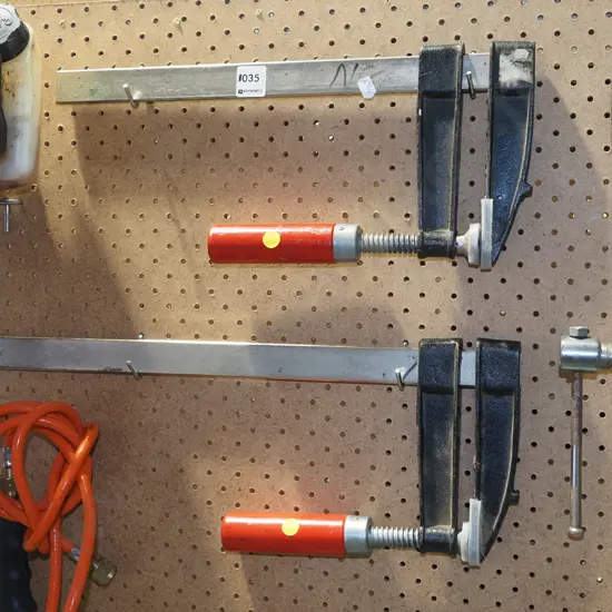 2x F clamps - orange dots