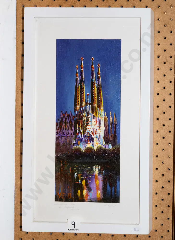 framed  oil on canvas - Barcelona Basilica of the Sagrada Familia Image 1++