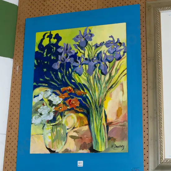 M Dodney acrylic on board - irises