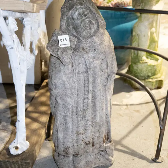 concrete garden ornament - monk and book H460