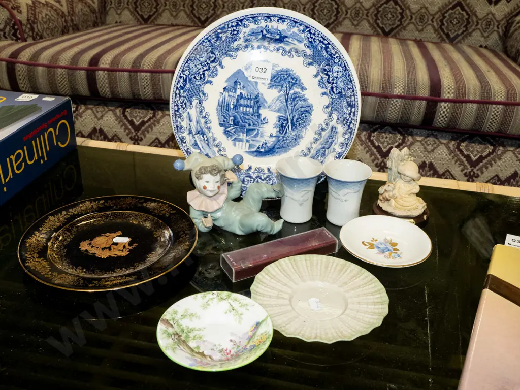 blue and white plate, Limoges plate, figurines etc Image 1++