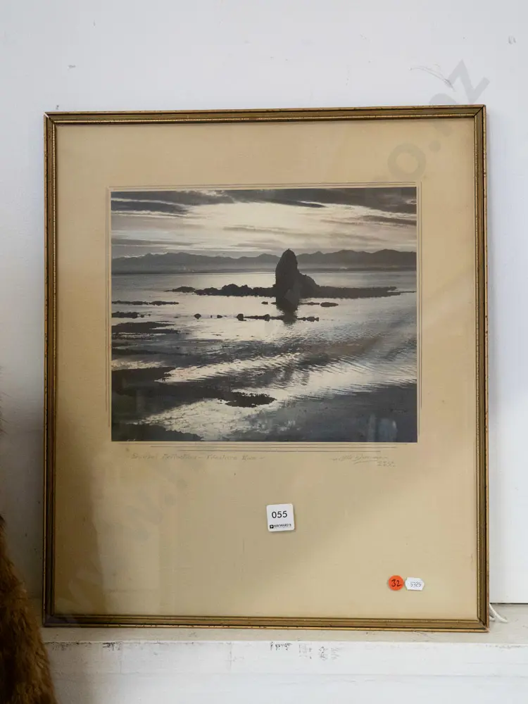 framed hand coloured photograph - Fifeshire Rock, Nelson Image 1++