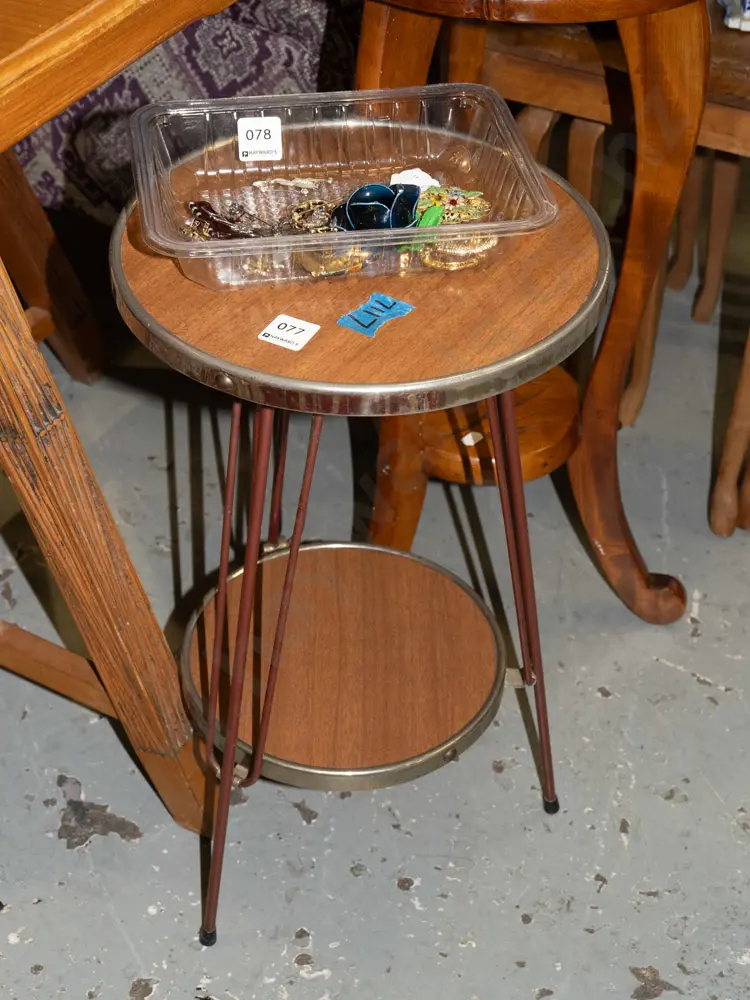 mid century formica 2 tier side table/jardiniere H490 Image 1++
