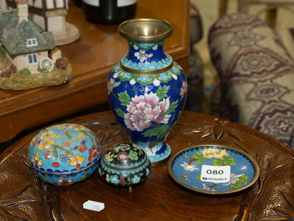 4x cloisonne Vase H130 Image 1++
