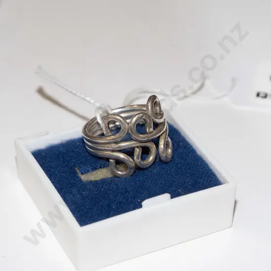 sterling silver Mexico scroll ring 7.8gm