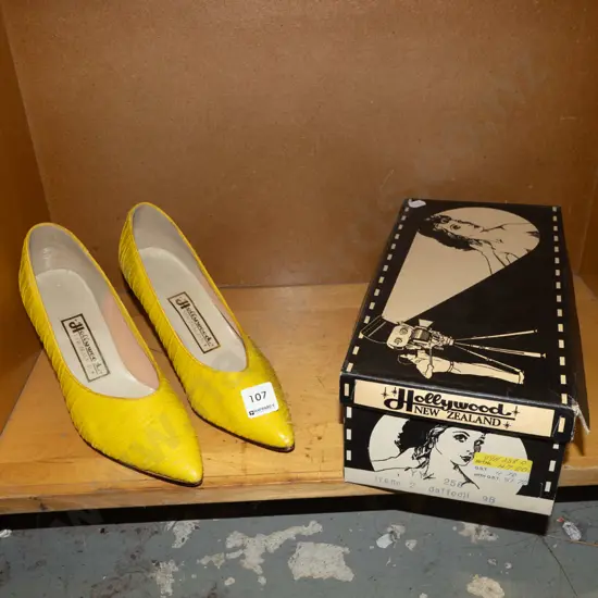 pair of retro yellow stilettos 