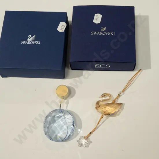 2x Swarovski ornaments & boxes