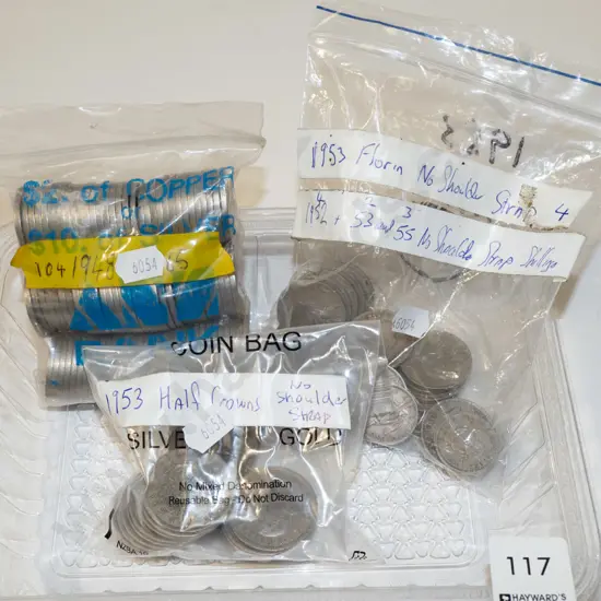 tray; coins
