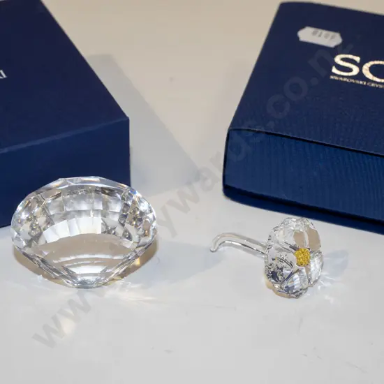 2x boxed Swarovski crystal ornaments