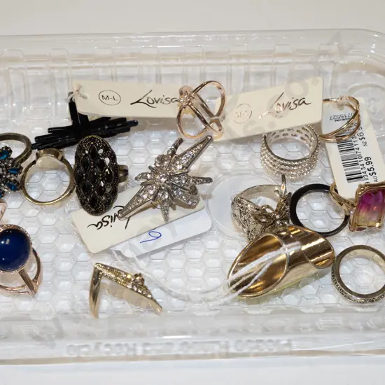 tray of various rings