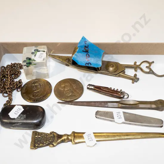 letter opener, medallion etc