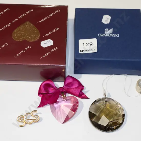 2x boxed Swarovski crystal ornaments