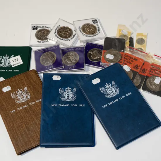 various circulated and uncirculated coins and collector sets