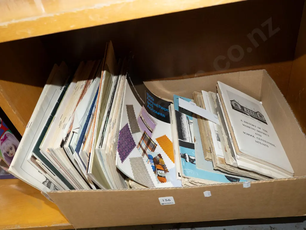 box of Alliance Textiles annual reports and other publications Image 1++