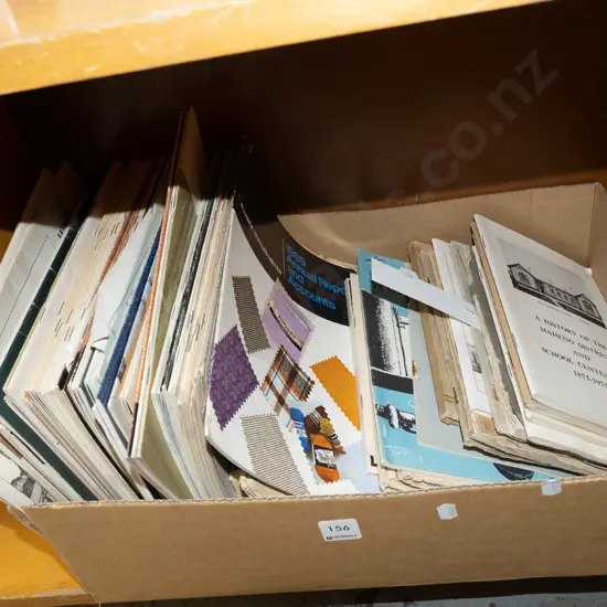 box of Alliance Textiles annual reports and other publications