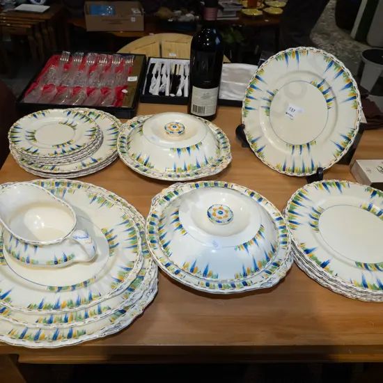 assorted Grindley hand painted dinner items - plates, bowls etc
