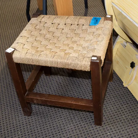 seagrass upholstered footstool