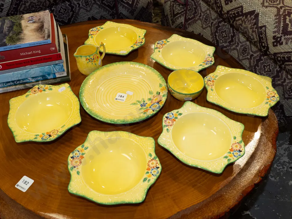 Crown Devon hand painted sweet bowls, creamer, sugar etc Image 1++