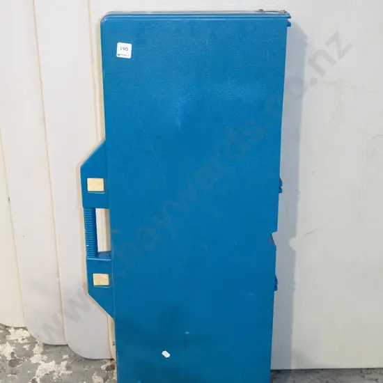 blue plastic foldaway camping table and chairs
