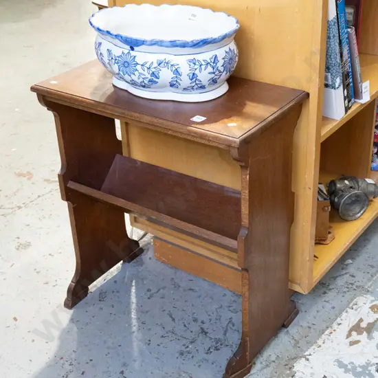mahogany end table/magazine rack