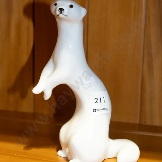 Russian ceramic weasel figurine