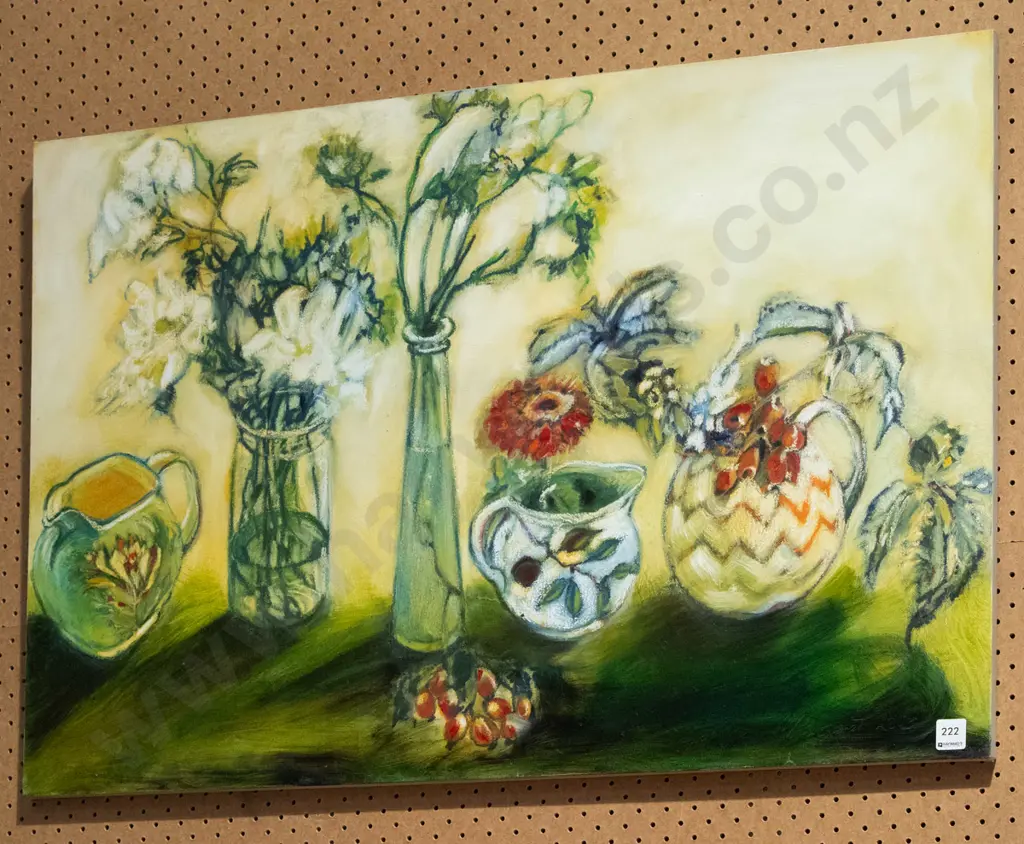 Jackie Margaret - oil on boxed canvas - still life flowers Image 1++