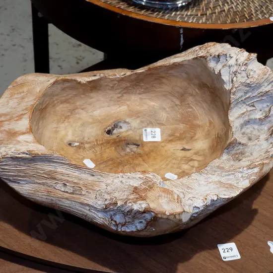 rustic turned wooden bowl Diam400