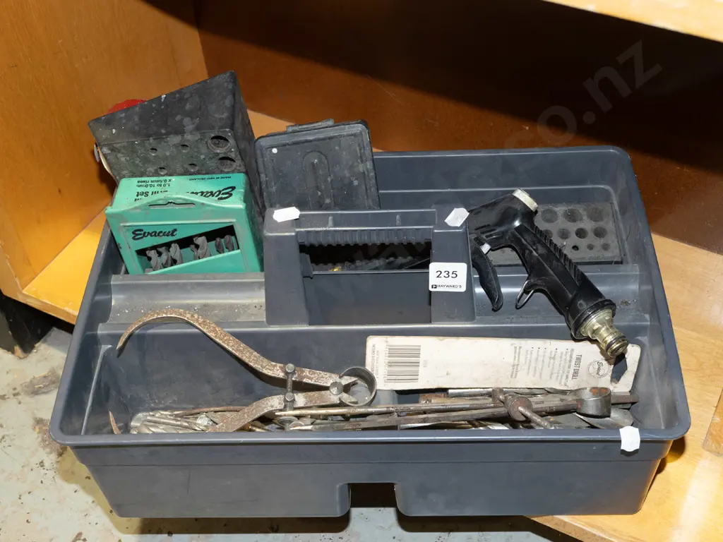 plastic tool tray; hose attachment, drill bits, calipers etc Image 1++