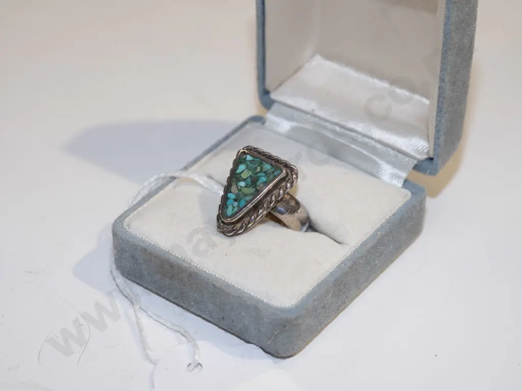 turquoise chip ring 7gm - small nibble to ring Image 1++