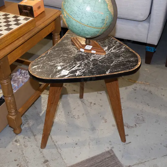 mid century triangular end table