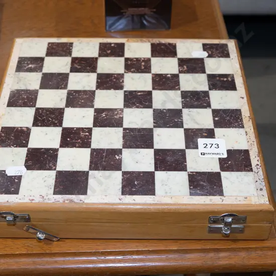 marble top traveller's chess set