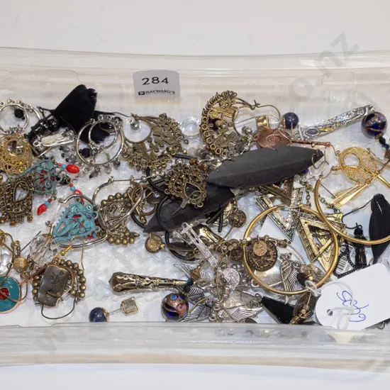 tray of costume earrings 