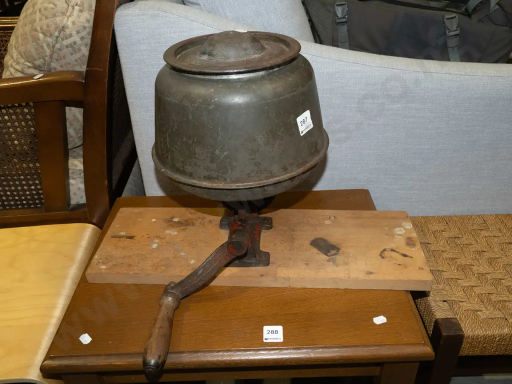 vintage metal butter churn Image 1++