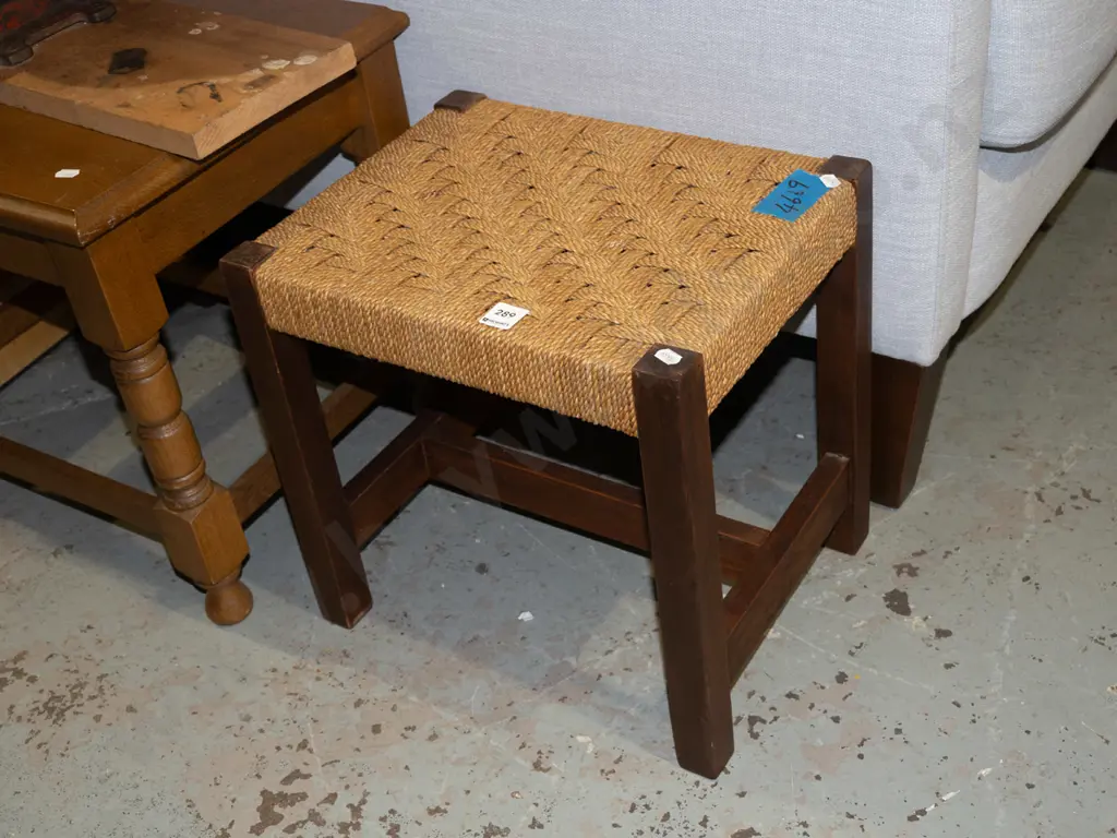 seagrass upholstered footstool Image 1++