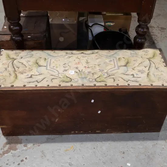 needlework topped blanket box H390 W970 D350