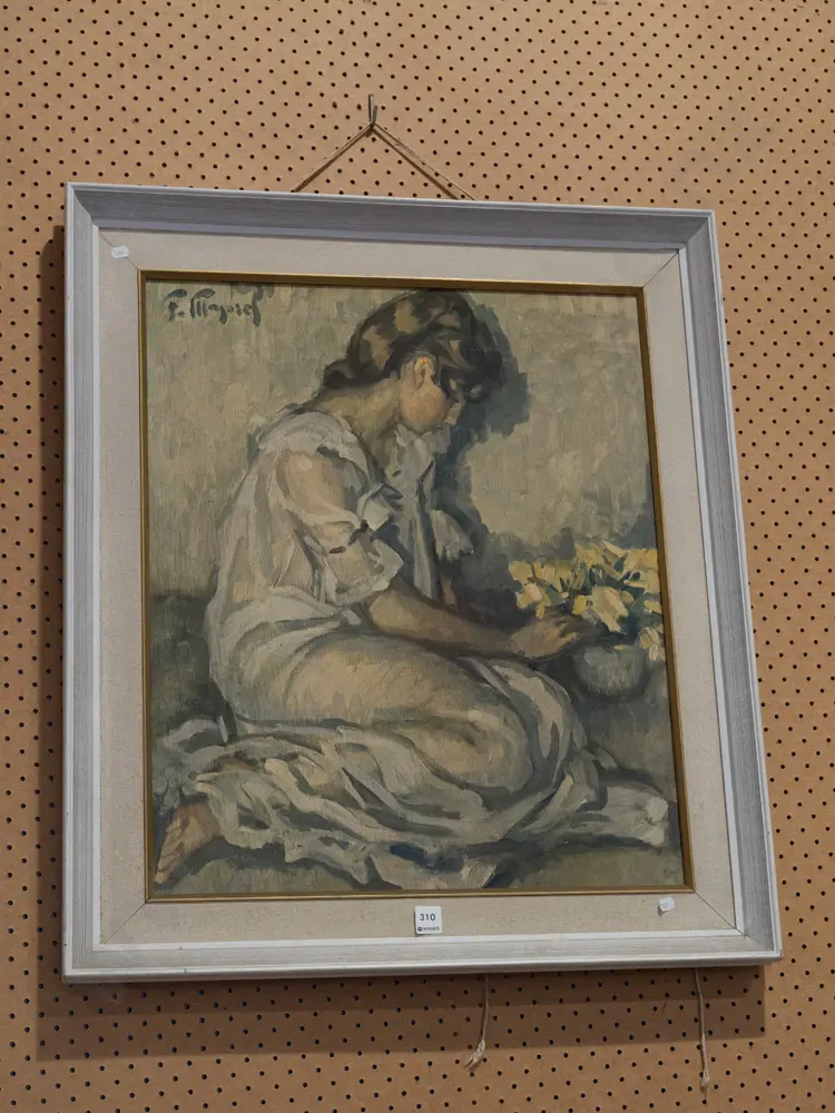 framed print - woman and flowers Image 1++