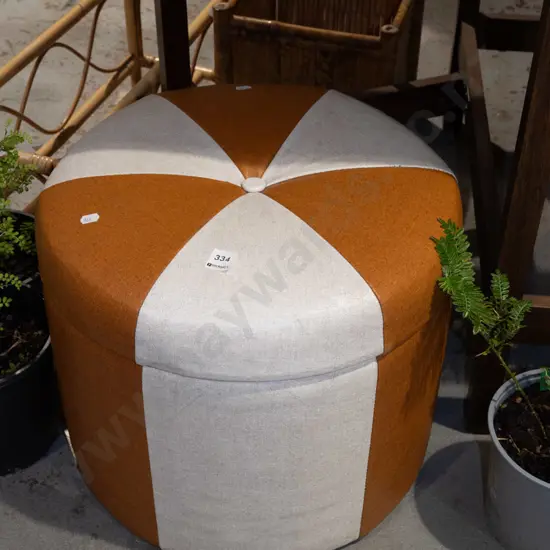 vinyl upholstered storage ottoman
