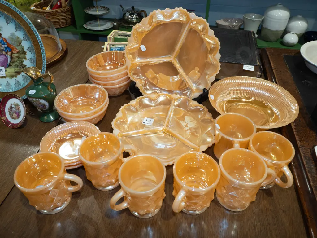 American Fire King orange glass plates, bowls, cups etc Image 1++