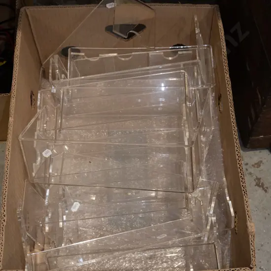box; perspex stands