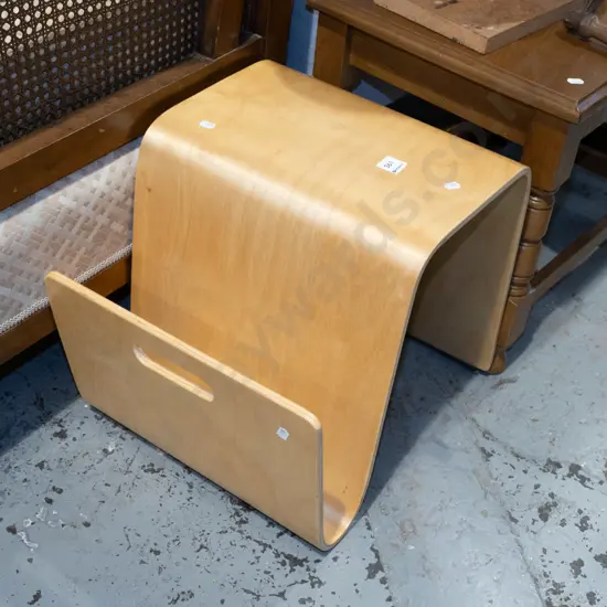 bent plywoood end table/magazine rack