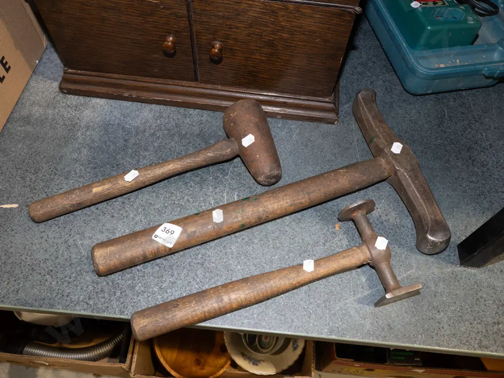 3x vintage panel beaters hammers Image 1++