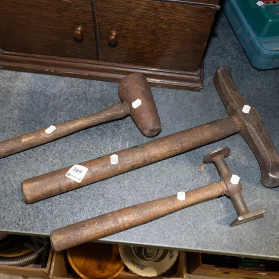 3x vintage panel beaters hammers