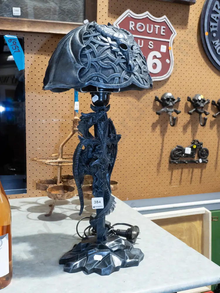 composite dragon themed table lamp H500 Image 1++