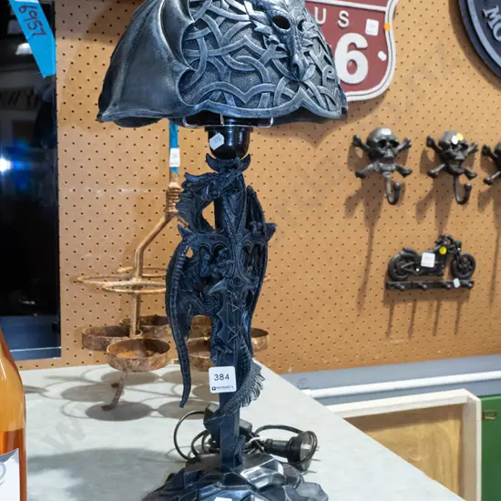 composite dragon themed table lamp H500